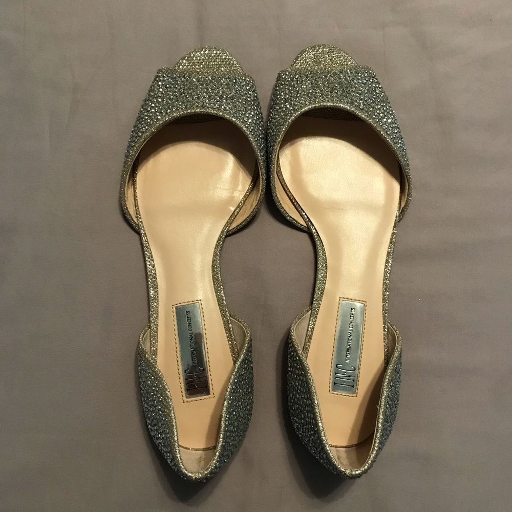 Rhinestone Champagne Flats